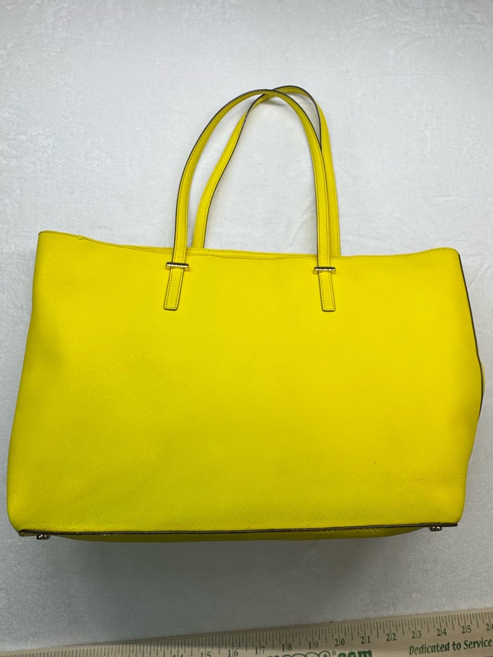 Kate Spade Yellow Large Tote Bag Zip Top Shoulder Purse Project TLC - Picture 6 of 14